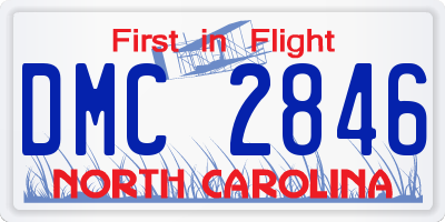 NC license plate DMC2846