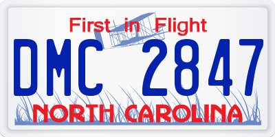 NC license plate DMC2847