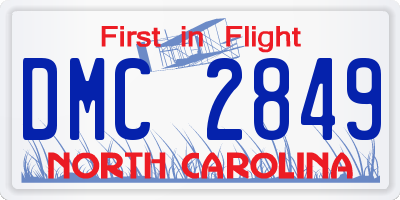 NC license plate DMC2849