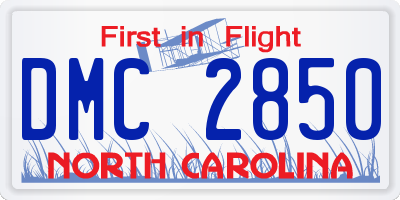 NC license plate DMC2850