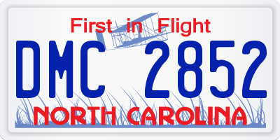 NC license plate DMC2852