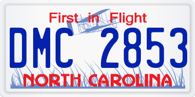 NC license plate DMC2853