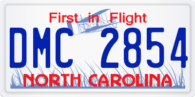 NC license plate DMC2854