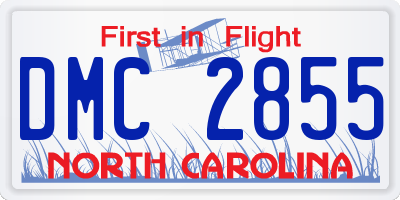 NC license plate DMC2855