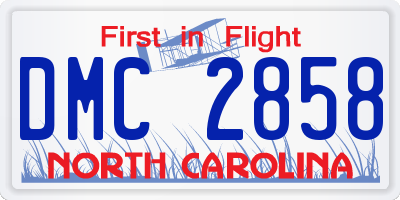 NC license plate DMC2858