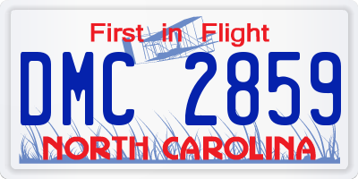 NC license plate DMC2859