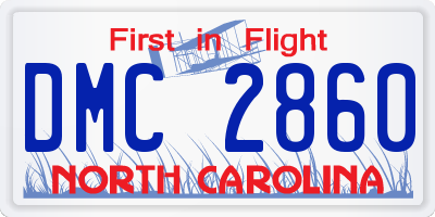 NC license plate DMC2860