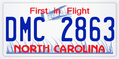 NC license plate DMC2863