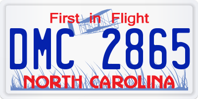 NC license plate DMC2865