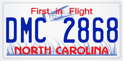 NC license plate DMC2868