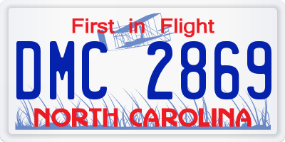 NC license plate DMC2869