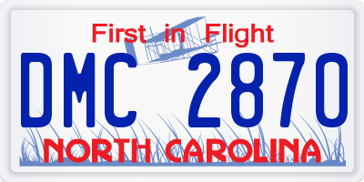 NC license plate DMC2870