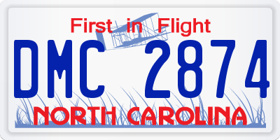 NC license plate DMC2874