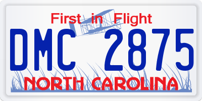 NC license plate DMC2875