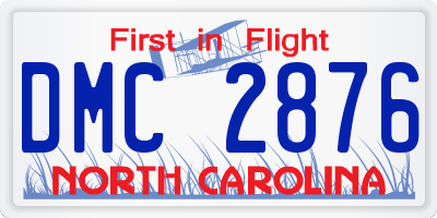 NC license plate DMC2876