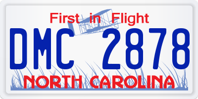 NC license plate DMC2878