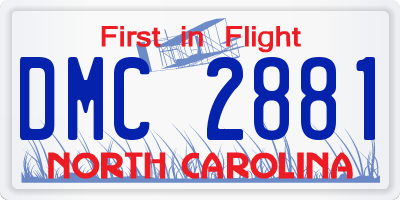 NC license plate DMC2881