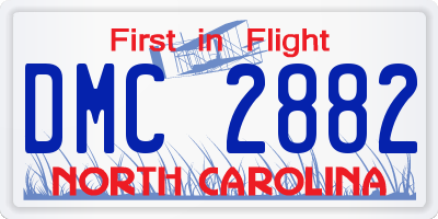 NC license plate DMC2882