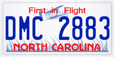 NC license plate DMC2883