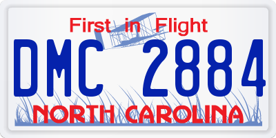 NC license plate DMC2884