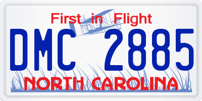 NC license plate DMC2885