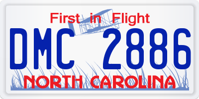 NC license plate DMC2886