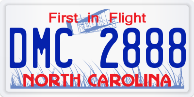 NC license plate DMC2888