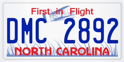 NC license plate DMC2892