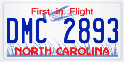 NC license plate DMC2893