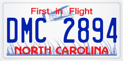 NC license plate DMC2894