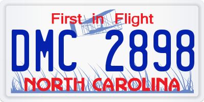 NC license plate DMC2898