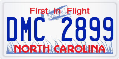 NC license plate DMC2899