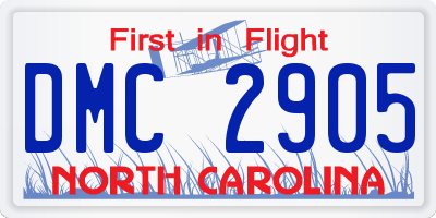 NC license plate DMC2905