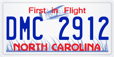 NC license plate DMC2912
