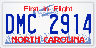 NC license plate DMC2914