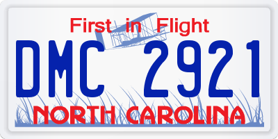 NC license plate DMC2921