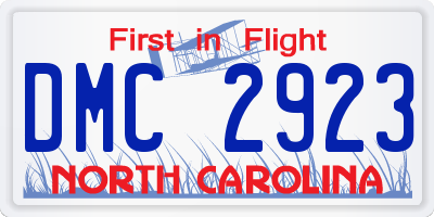 NC license plate DMC2923