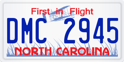 NC license plate DMC2945