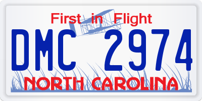 NC license plate DMC2974