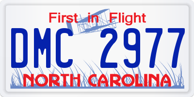 NC license plate DMC2977
