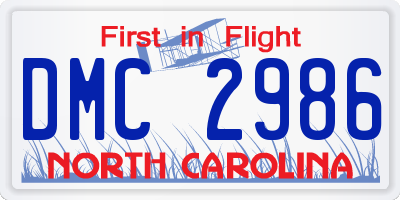 NC license plate DMC2986