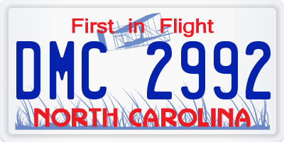 NC license plate DMC2992