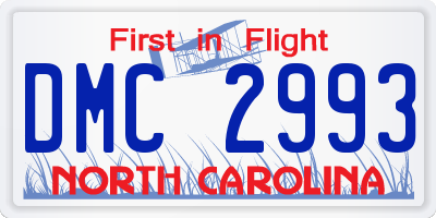 NC license plate DMC2993