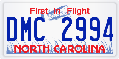 NC license plate DMC2994