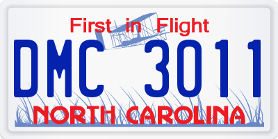 NC license plate DMC3011