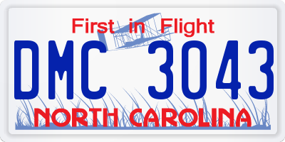 NC license plate DMC3043