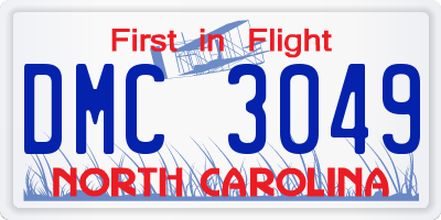 NC license plate DMC3049