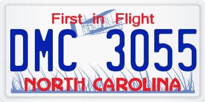 NC license plate DMC3055