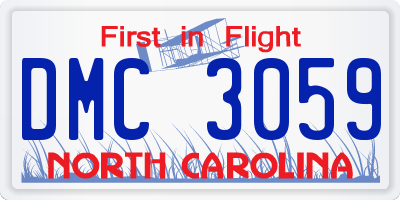 NC license plate DMC3059