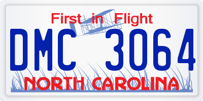 NC license plate DMC3064